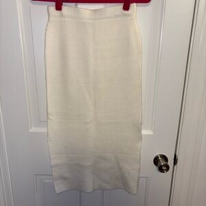 Princess Polly Ivory Knit Pencil Skirt